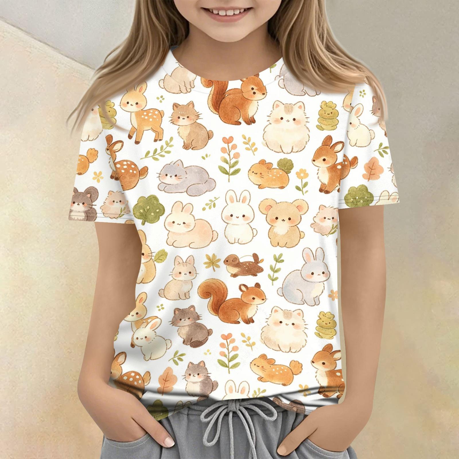 Kids Animal Print Casual Loose Fit Short Sleeve T Shirt Round Neck Comfortable Soft Fabric Top for Everyday Wear 110 бежевый
Kids Animal Print Casual Loose Fit Short Sleeve T Shirt Round Neck Comfortable Soft Fabric Top for Everyday Wear 110 бежевый