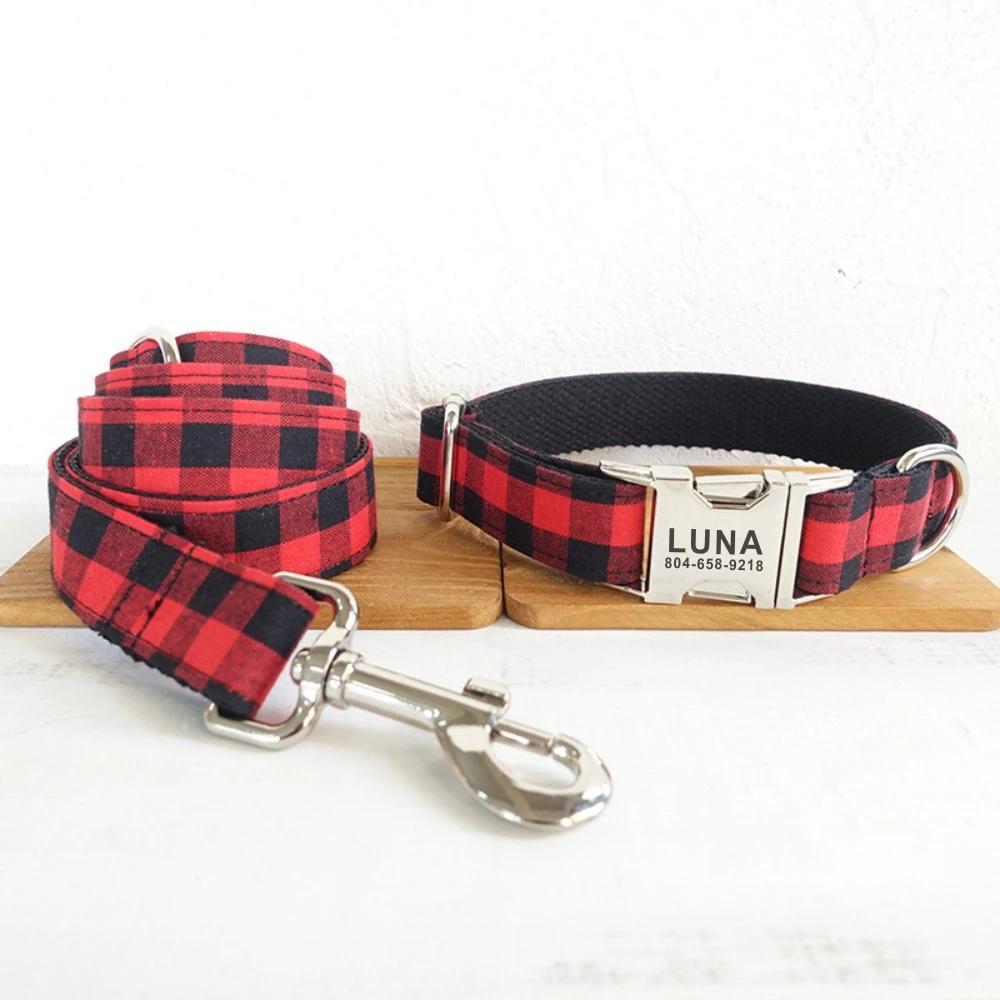 Personalized Pet Collar Free Engraving Custom Puppy Nameplate ID Tag Adjustable Buckle Black Red Suit Plaid Collars Leash S
Personalized Pet Collar Free Engraving Custom Puppy Nameplate ID Tag Adjustable Buckle Black Red Suit Plaid Collars Leash S