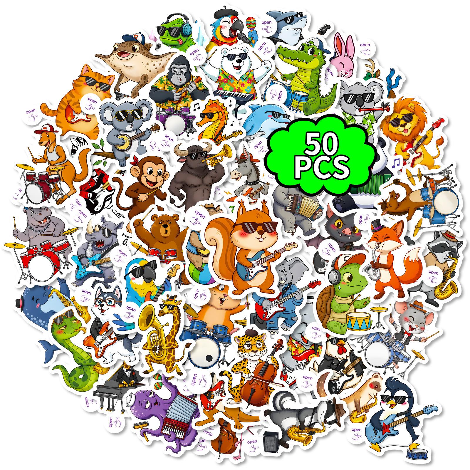 50 Cartoon Fun Animal Musical Instruments Graffiti Stickers Creative Easy To Tear Small Handle Children Diy Material Stickers
50 Cartoon Fun Animal Musical Instruments Graffiti Stickers Creative Easy To Tear Small Handle Children Diy Material Stickers