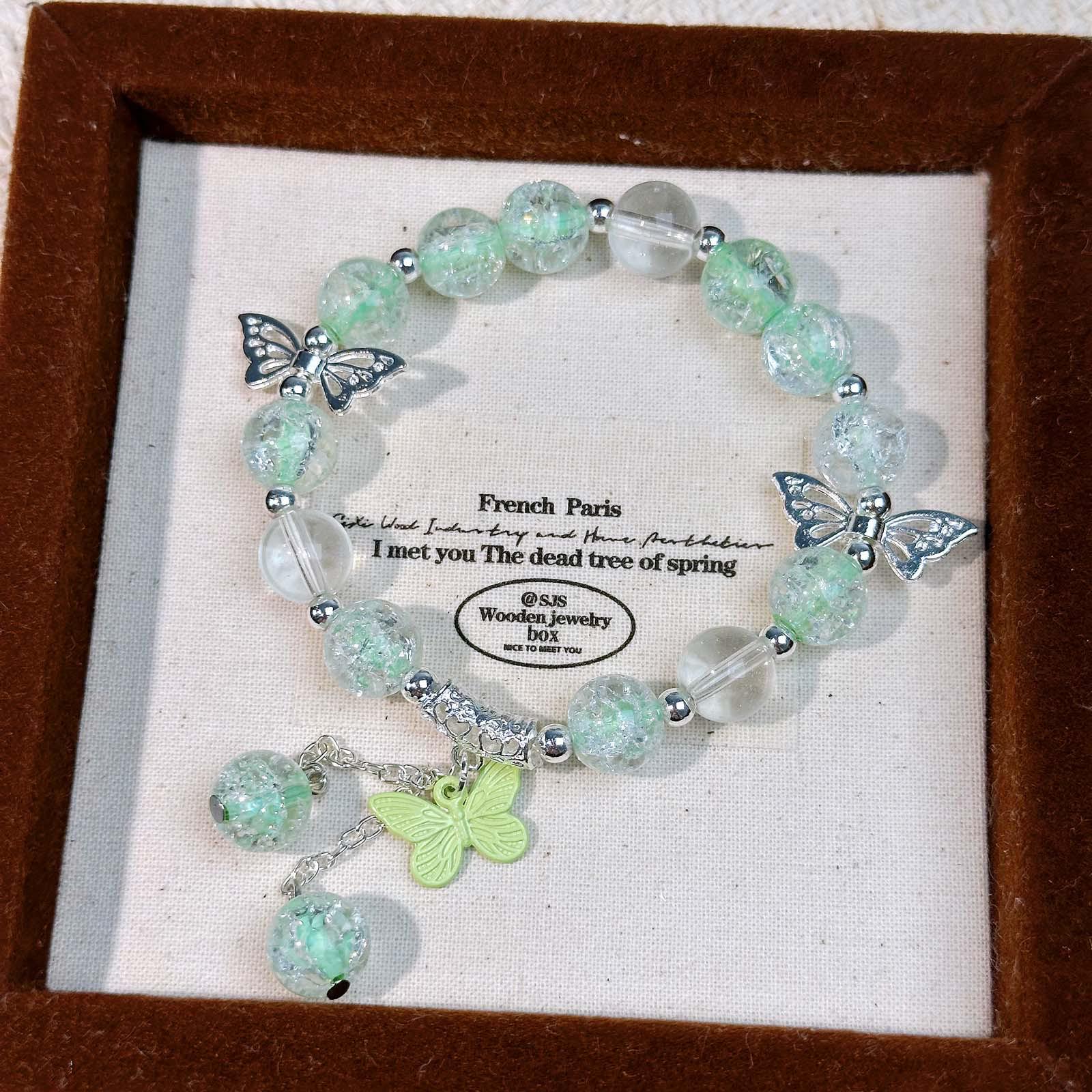 Fairy Forest Ice Crystal Butterfly Tassel Bracelet – Niche Fresh Versatile Sweet Style for Students & Best Friends.
Fairy Forest Ice Crystal Butterfly Tassel Bracelet – Niche Fresh Versatile Sweet Style for Students & Best Friends.