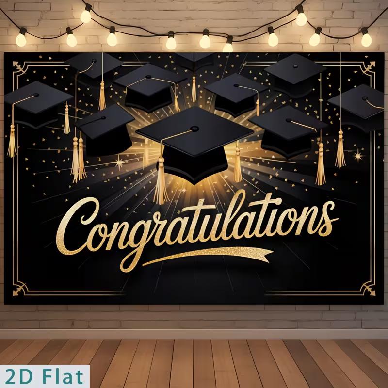 2D Graduation Photography Backdrop Black Background with Gold Caps and Confetti 47.2x31.5inch/120*80cm
2D Graduation Photography Backdrop Black Background with Gold Caps and Confetti 47.2x31.5inch/120*80cm