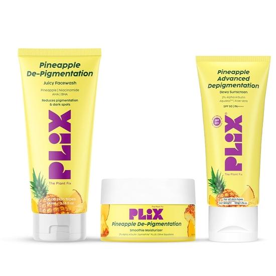 PLIX - THE PLANT FIX Ананасовый режим депигментации для яркой и ровной кожи | С очищающим средством Juicy, увлажняющим средством Smoothie и солнцезащитным кремом с SPF 50 PA++++
PLIX - THE PLANT FIX Ананасовый режим депигментации для яркой и ровной кожи | С очищающим средством Juicy, увлажняющим средством Smoothie и солнцезащитным кремом с SPF 50 PA++++