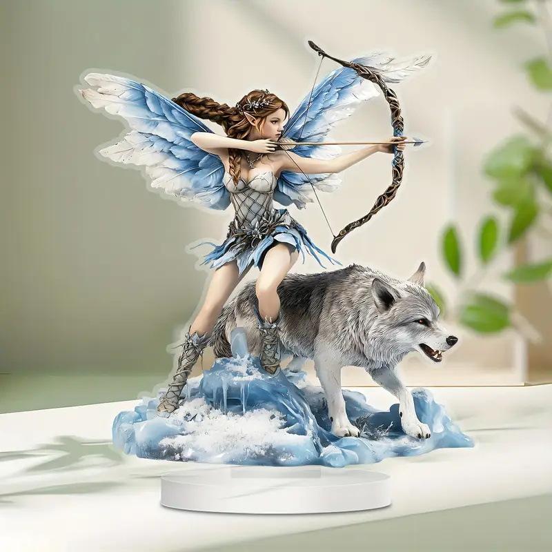 2D Acrylic Figurine Home Decoration Fairy Archer with Wolf Standing on Snow Base Detailed Design Decorative Collectible Display One Size синий
2D Acrylic Figurine Home Decoration Fairy Archer with Wolf Standing on Snow Base Detailed Design Decorative Collectible Display One Size синий