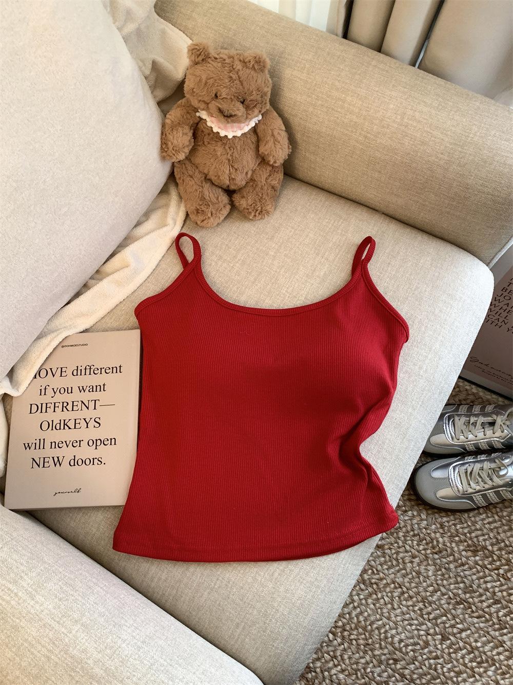 6967 #Human Cotton Solid Color Simple And Versatile Sling Vest, Spice Girl With Chest Pad Base, Short Outer Top One size fits all красный
6967 #Human Cotton Solid Color Simple And Versatile Sling Vest, Spice Girl With Chest Pad Base, Short Outer Top One size fits all красный
