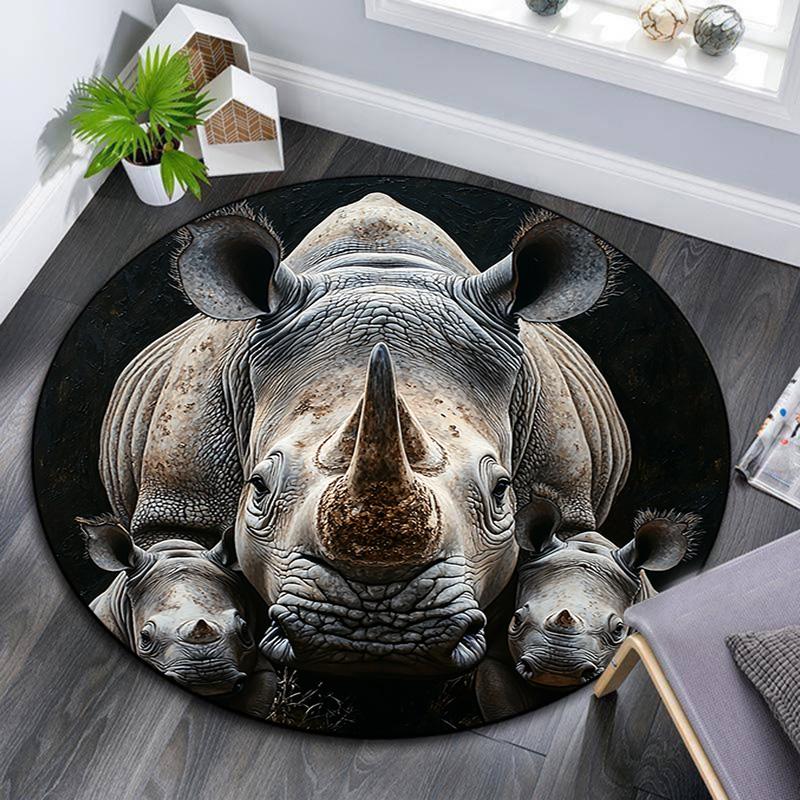 Rhinoceros Round Area Rug,Carpet Rug for Living Room Bedroom Sofa Playroom Decor,Non-slip Floor Mat 80cmx80cm
Rhinoceros Round Area Rug,Carpet Rug for Living Room Bedroom Sofa Playroom Decor,Non-slip Floor Mat 80cmx80cm
