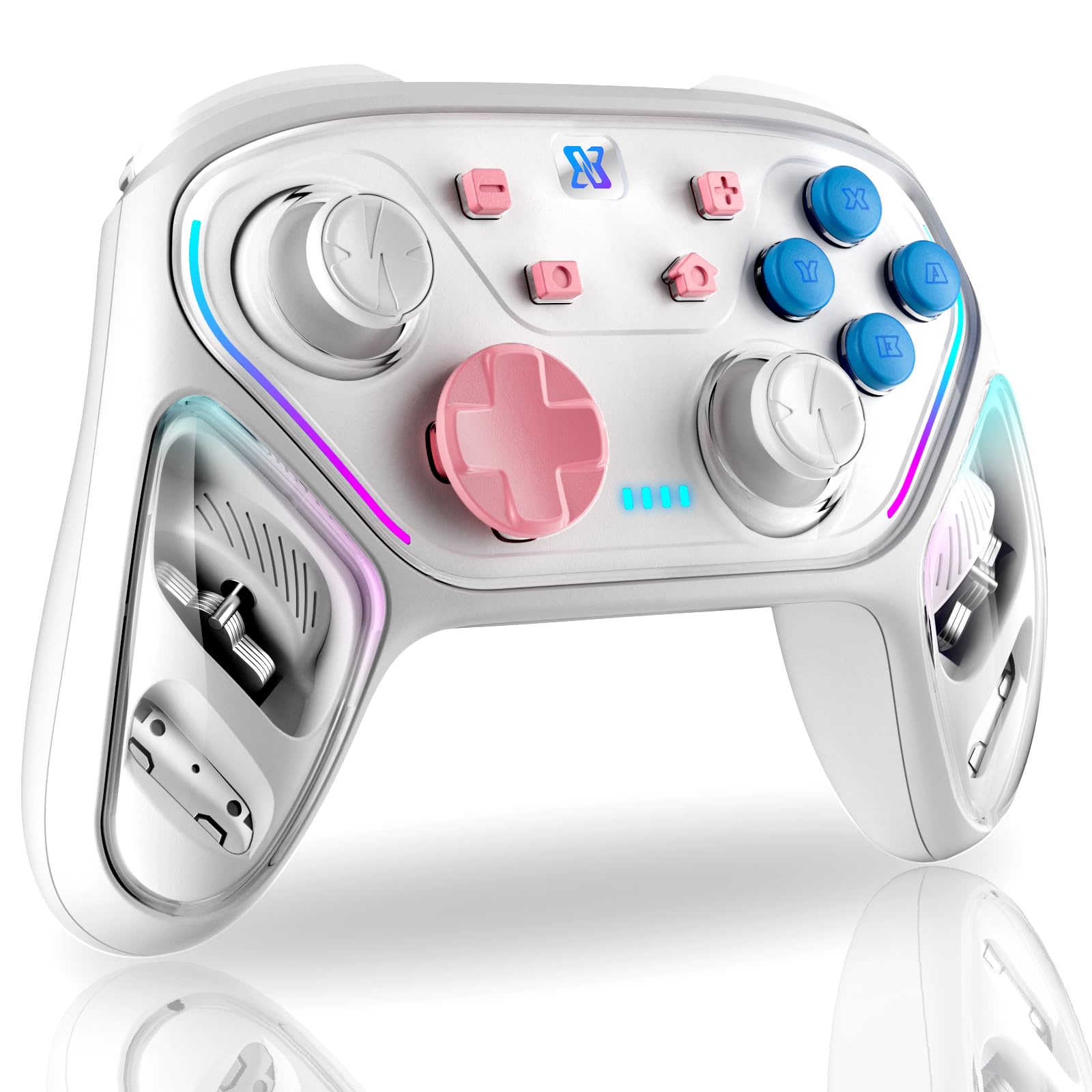 Switch Controller GEMINI Pro Controller Compatible with RGB Light HD Rumble Vibration Rear Button Rapid Fire Function 6 Axis Gyro Switch/Lite/OLED
Switch Controller GEMINI Pro Controller Compatible with RGB Light HD Rumble Vibration Rear Button Rapid Fire Function 6 Axis Gyro Switch/Lite/OLED