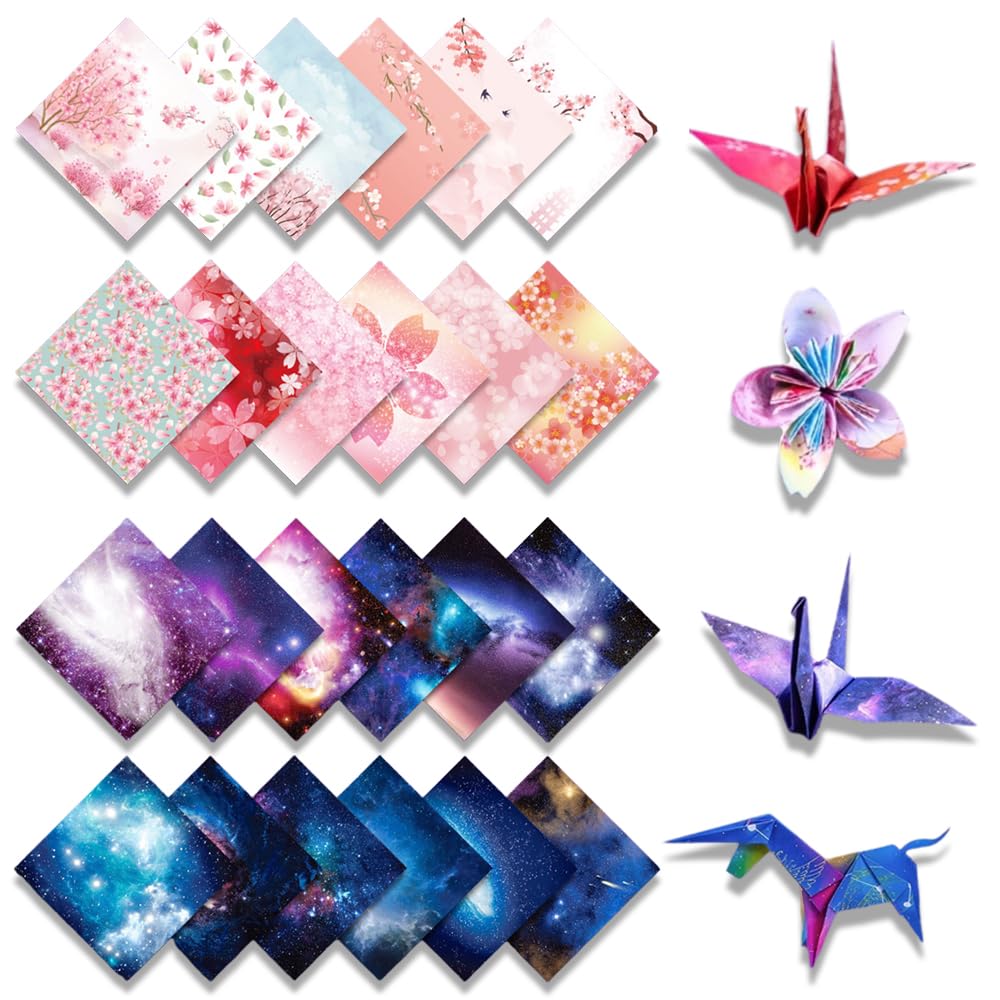 TUDOUZZZ Origami Starry Sky and Cherry Blossom Origami 15cm 50 Sheets Each Double Sided Children Handmade Birthday Party Decoration Handicraft Paper
TUDOUZZZ Origami Starry Sky and Cherry Blossom Origami 15cm 50 Sheets Each Double Sided Children Handmade Birthday Party Decoration Handicraft Paper