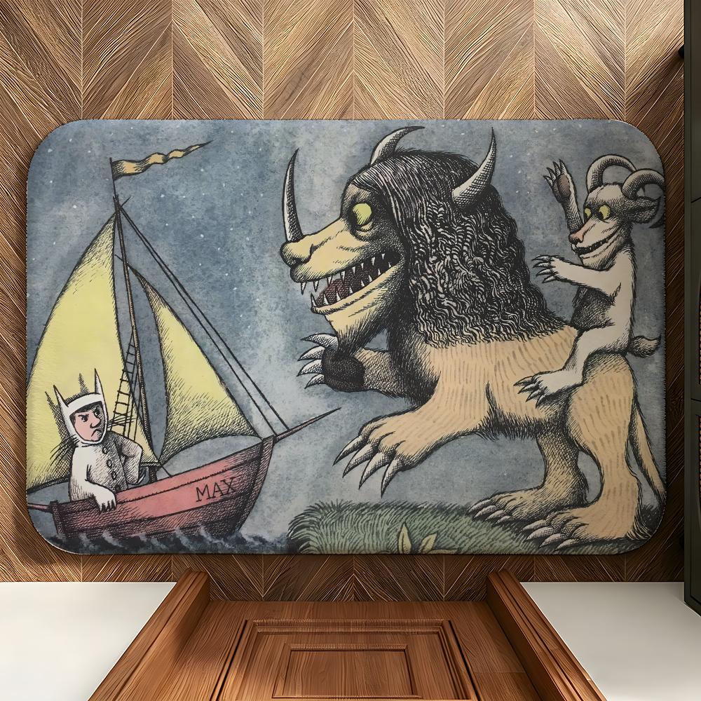 Book W-Where the Wild Things A-Are Floor Mat Soft Flannel Entrance Door Mat Non Slip Absorbent Bathroom Bedroom Floor Rug 40x60cm
Book W-Where the Wild Things A-Are Floor Mat Soft Flannel Entrance Door Mat Non Slip Absorbent Bathroom Bedroom Floor Rug 40x60cm