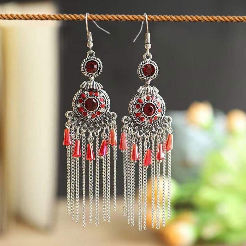 Exotic Style Round Compass Long Chinese Style Earrings Women S Retro Fringed Temperament Earrings
Exotic Style Round Compass Long Chinese Style Earrings Women S Retro Fringed Temperament Earrings