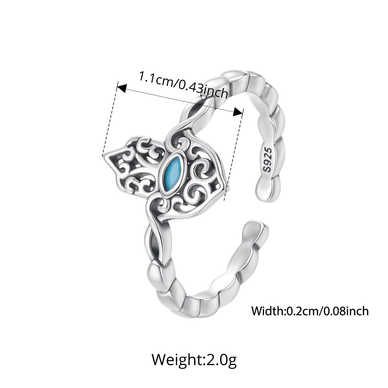Bamoer 925 Silver Twisted Hamsa Hand Ring Retro Turquoise Adjustable Open Ring for Women Family Guarding Party Gift
Bamoer 925 Silver Twisted Hamsa Hand Ring Retro Turquoise Adjustable Open Ring for Women Family Guarding Party Gift