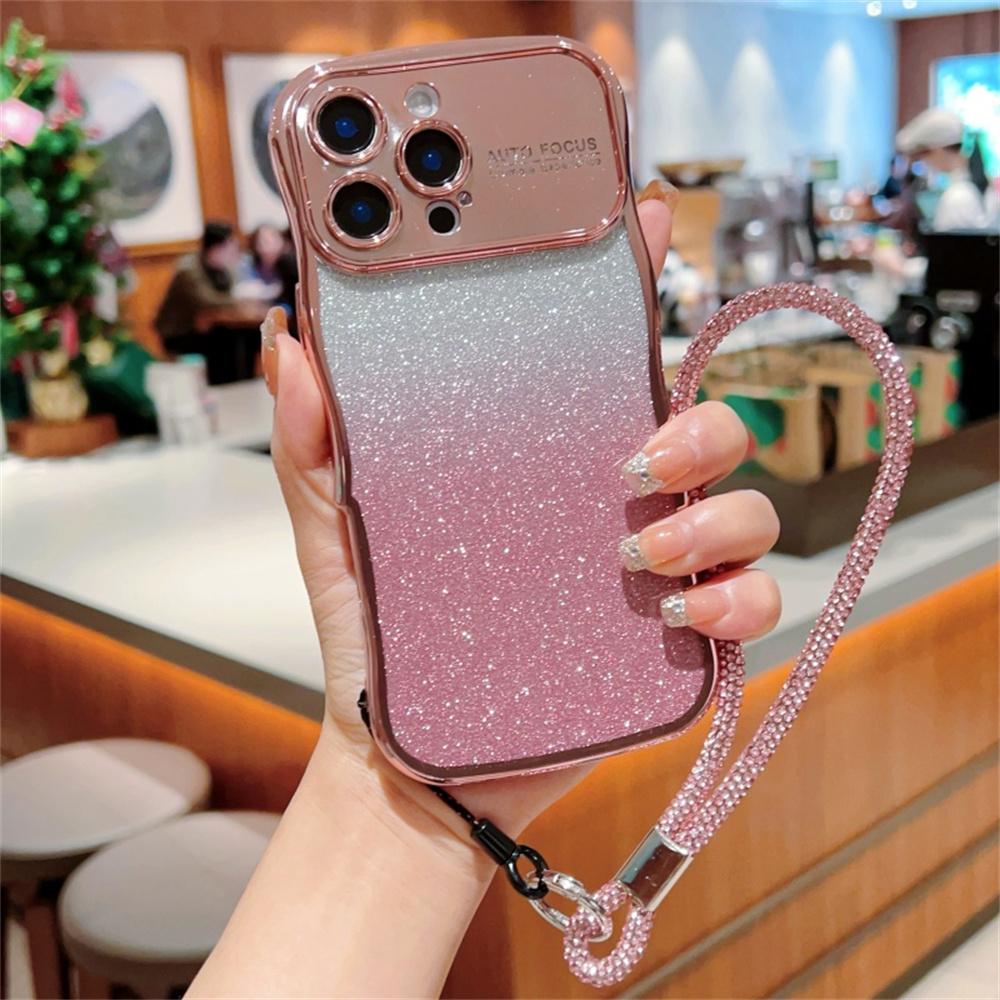 For iPhone 16 Pro Max Case with Strap Gradient Glitter Electroplating TPU Phone Cover Rose Pink
For iPhone 16 Pro Max Case with Strap Gradient Glitter Electroplating TPU Phone Cover Rose Pink