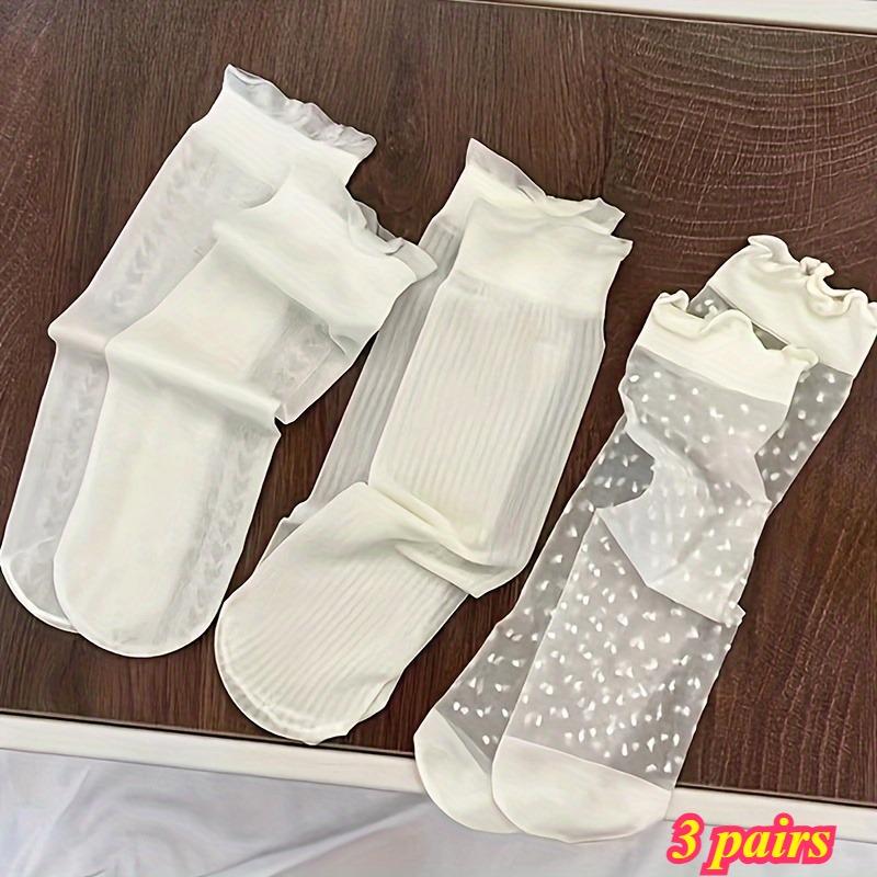 3/6Pairs Sweet White Lace Ruffle Socks - Ultra-Thin Ice Silk Mesh Crew Socks for Women, Cute Lolita Style Hosiery 3 pairs(mixed pattern)
3/6Pairs Sweet White Lace Ruffle Socks - Ultra-Thin Ice Silk Mesh Crew Socks for Women, Cute Lolita Style Hosiery 3 pairs(mixed pattern)