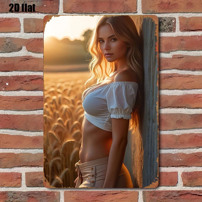 Vintage Rustic Blonde Woman Metal Tin Sign Retro Warm Girl with Long Wavy Blonde Hair in White OffShoulder Puff Sleeve Crop T 20x30cm(7.8x11.8inch)
Vintage Rustic Blonde Woman Metal Tin Sign Retro Warm Girl with Long Wavy Blonde Hair in White OffShoulder Puff Sleeve Crop T 20x30cm(7.8x11.8inch)