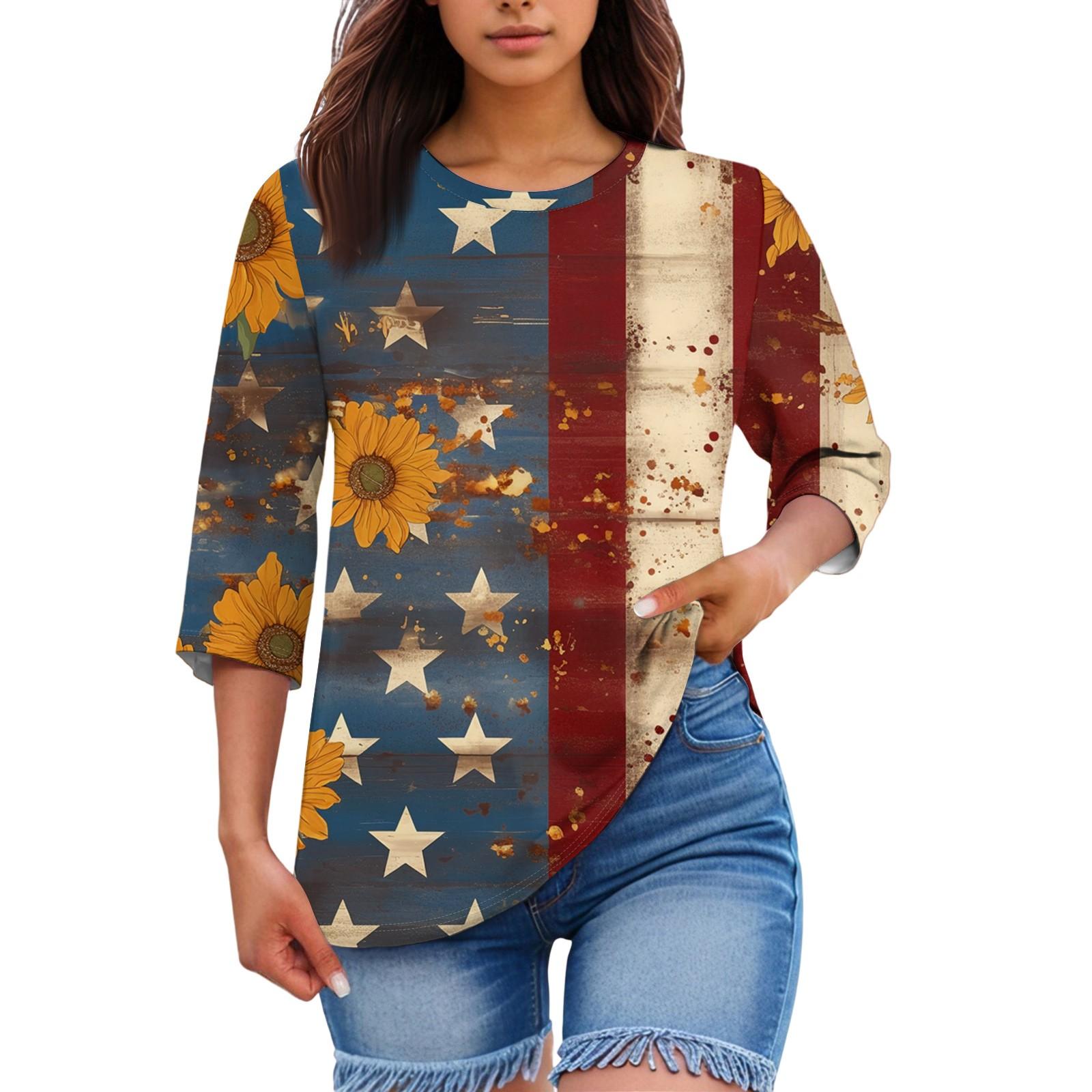 Women s Floral Print Round Neck Top With Three Quarter Sleeves T-Shirt XXXXL винний
Women s Floral Print Round Neck Top With Three Quarter Sleeves T-Shirt XXXXL винний