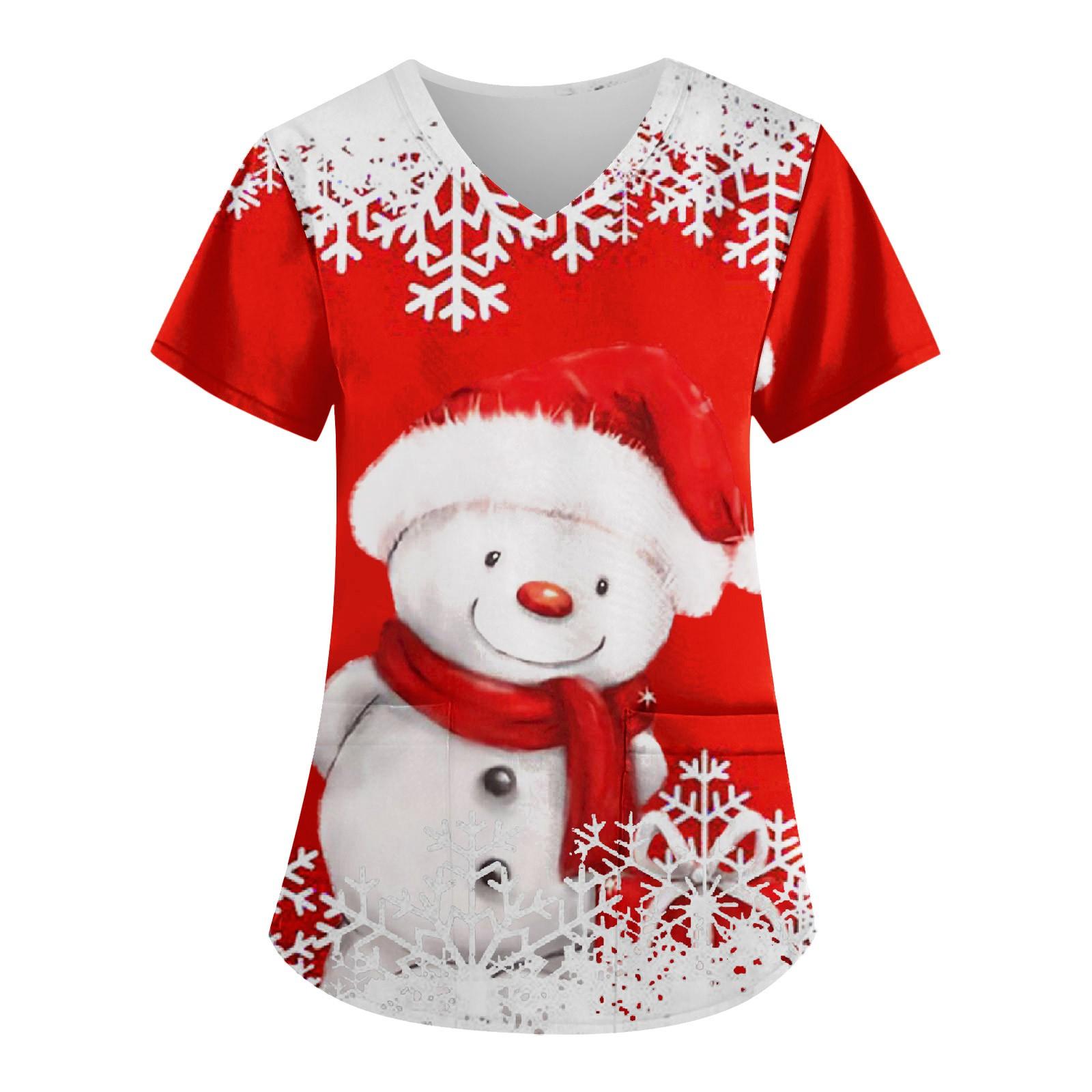 Women s Fashion Christmas Printed Work Uniform With Pocket T-Shirt Short Sleeve Top XXXL червоний
Women s Fashion Christmas Printed Work Uniform With Pocket T-Shirt Short Sleeve Top XXXL червоний