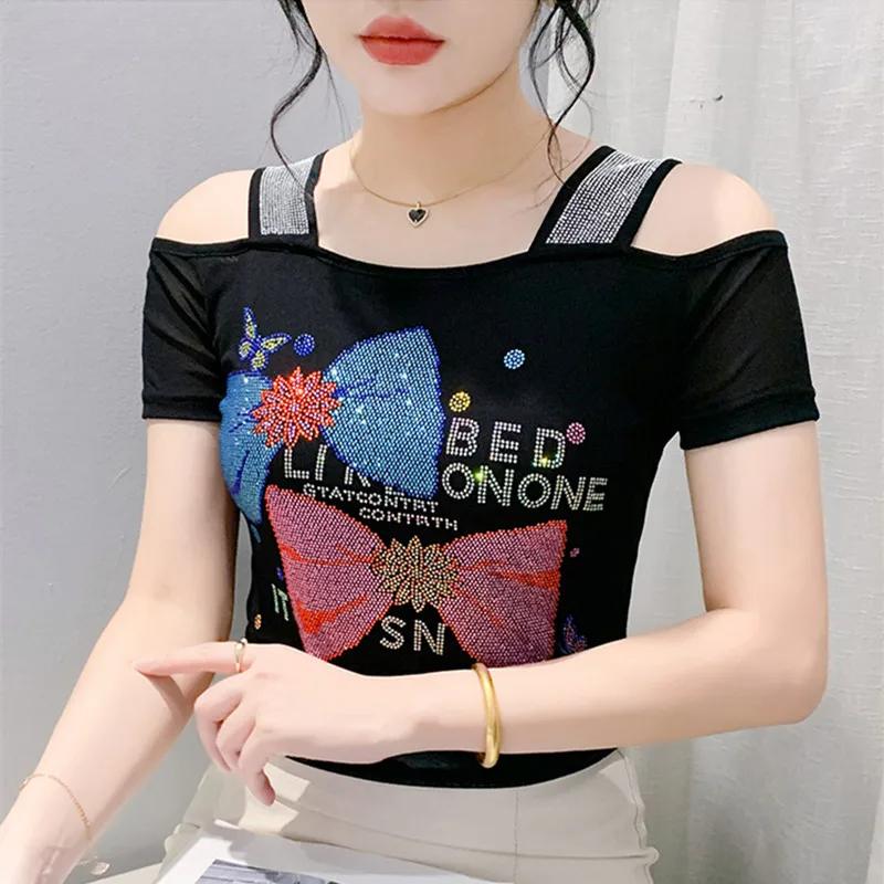 Summer Women Bow Letter Shiny Hot Diamonds T-Shirt Sexy Off Shoulder Slim Top New Chic Short Sleeve Tees Shirts M синій
Summer Women Bow Letter Shiny Hot Diamonds T-Shirt Sexy Off Shoulder Slim Top New Chic Short Sleeve Tees Shirts M синій