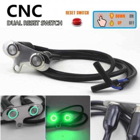 CNC Double Button Motorcycle Push Switch Green LED Momentary Engine Start Kill
CNC Double Button Motorcycle Push Switch Green LED Momentary Engine Start Kill