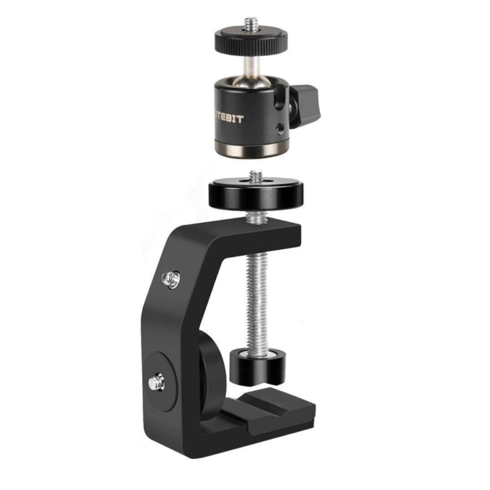 UTEBIT Clamp Camera Head Set with Camera Load Capacity Projector Reinforced Can Be Installed on Widths of 60mm or Ball Shoe For 1/4 Screw, Stand, чорний
UTEBIT Clamp Camera Head Set with Camera Load Capacity Projector Reinforced Can Be Installed on Widths of 60mm or Ball Shoe For 1/4 Screw, Stand, чорний