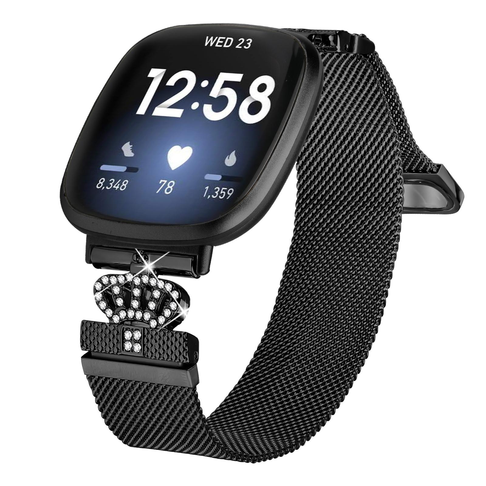 For Fitbit Versa 3/Fitbit Sense Milanese Band Magnetic Crown Clasp Stainless Steel Strap Black
For Fitbit Versa 3/Fitbit Sense Milanese Band Magnetic Crown Clasp Stainless Steel Strap Black