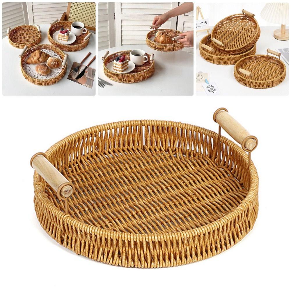 1Pcs Round Shape Handwoven Rattan Basket Fruit Vegetable Cake Wicker Plastic Rattan Threads Basket Round Small
1Pcs Round Shape Handwoven Rattan Basket Fruit Vegetable Cake Wicker Plastic Rattan Threads Basket Round Small