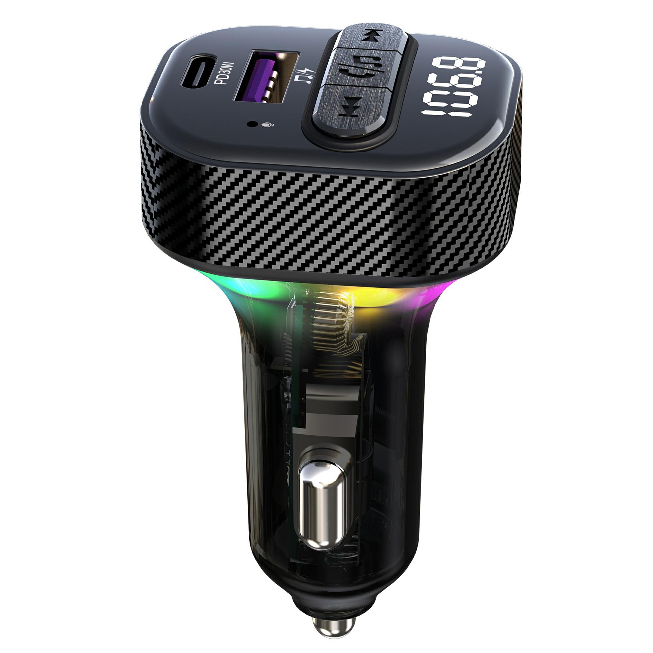 C50 PD 30W Швидка зарядка USB+Type-C Автомобільний зарядний пристрій Bluetooth-сумісний FM-трансмітер з кольоровим підсвічуванням Type A
C50 PD 30W Швидка зарядка USB+Type-C Автомобільний зарядний пристрій Bluetooth-сумісний FM-трансмітер з кольоровим підсвічуванням Type A