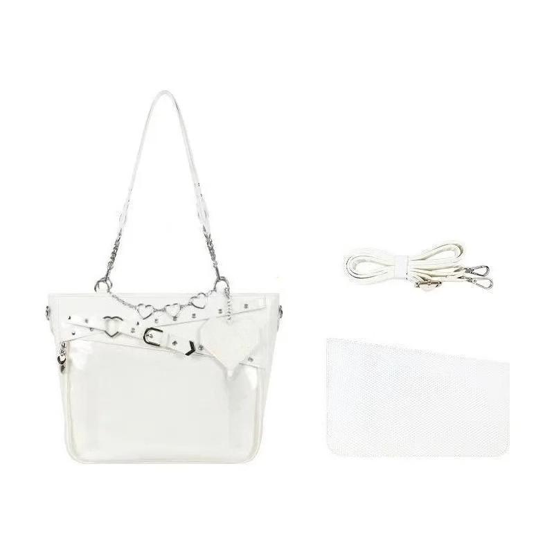 Original Spicy Girl Cool Ita Bag Large Capacity Transparent Pain Layer Crossbody Bag Love Chain Ulzzang Shoulder Bag 32X10X29cm
Original Spicy Girl Cool Ita Bag Large Capacity Transparent Pain Layer Crossbody Bag Love Chain Ulzzang Shoulder Bag 32X10X29cm
