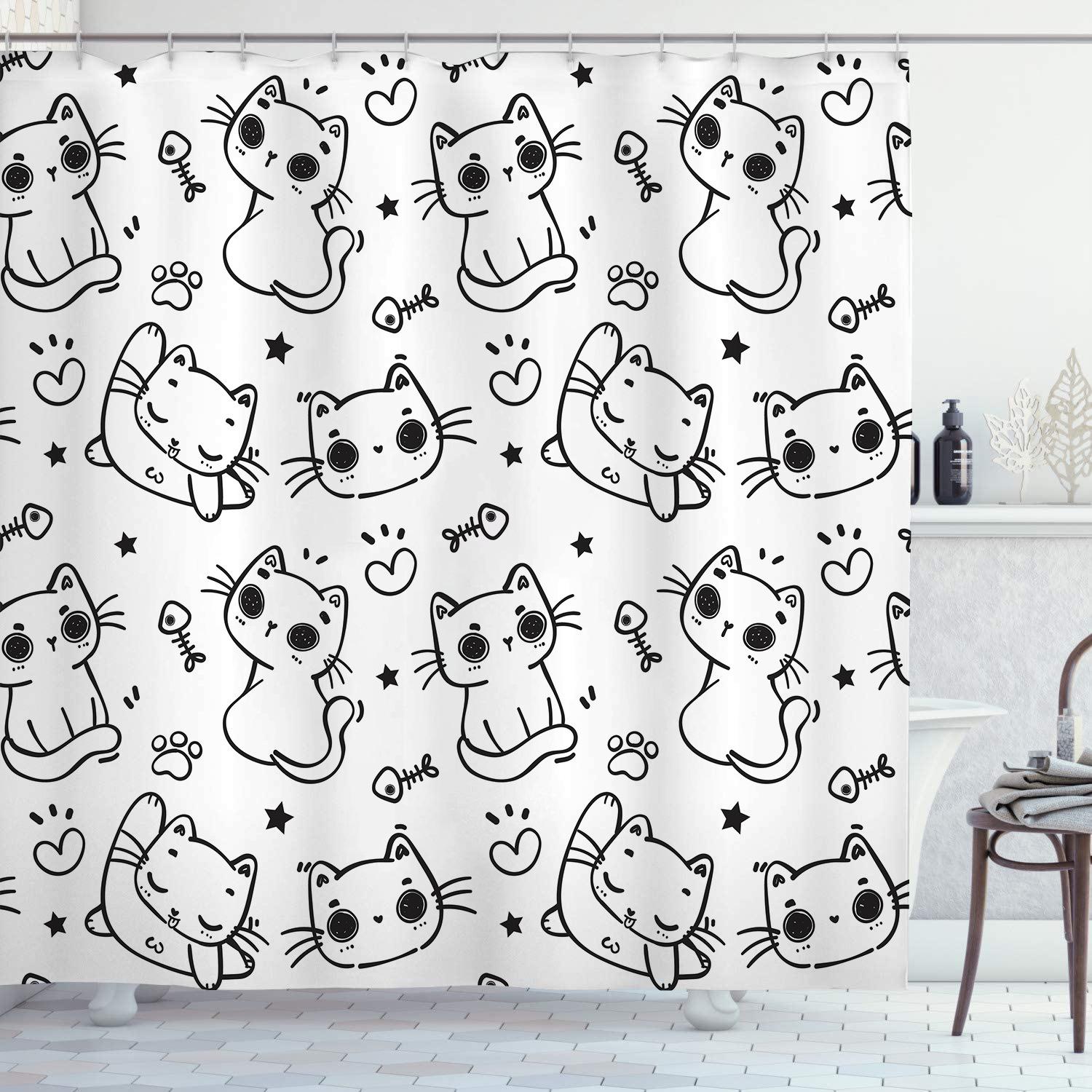 Черная линия Занавески для душа для кошек Моющаяся ткань Полиэстер Для ванны Искусство Декор для ванной Перегородка С крючками Подвесная Водонепроницаемая W180X180H CM
Черная линия Занавески для душа для кошек Моющаяся ткань Полиэстер Для ванны Искусство Декор для ванной Перегородка С крючками Подвесная Водонепроницаемая W180X180H CM