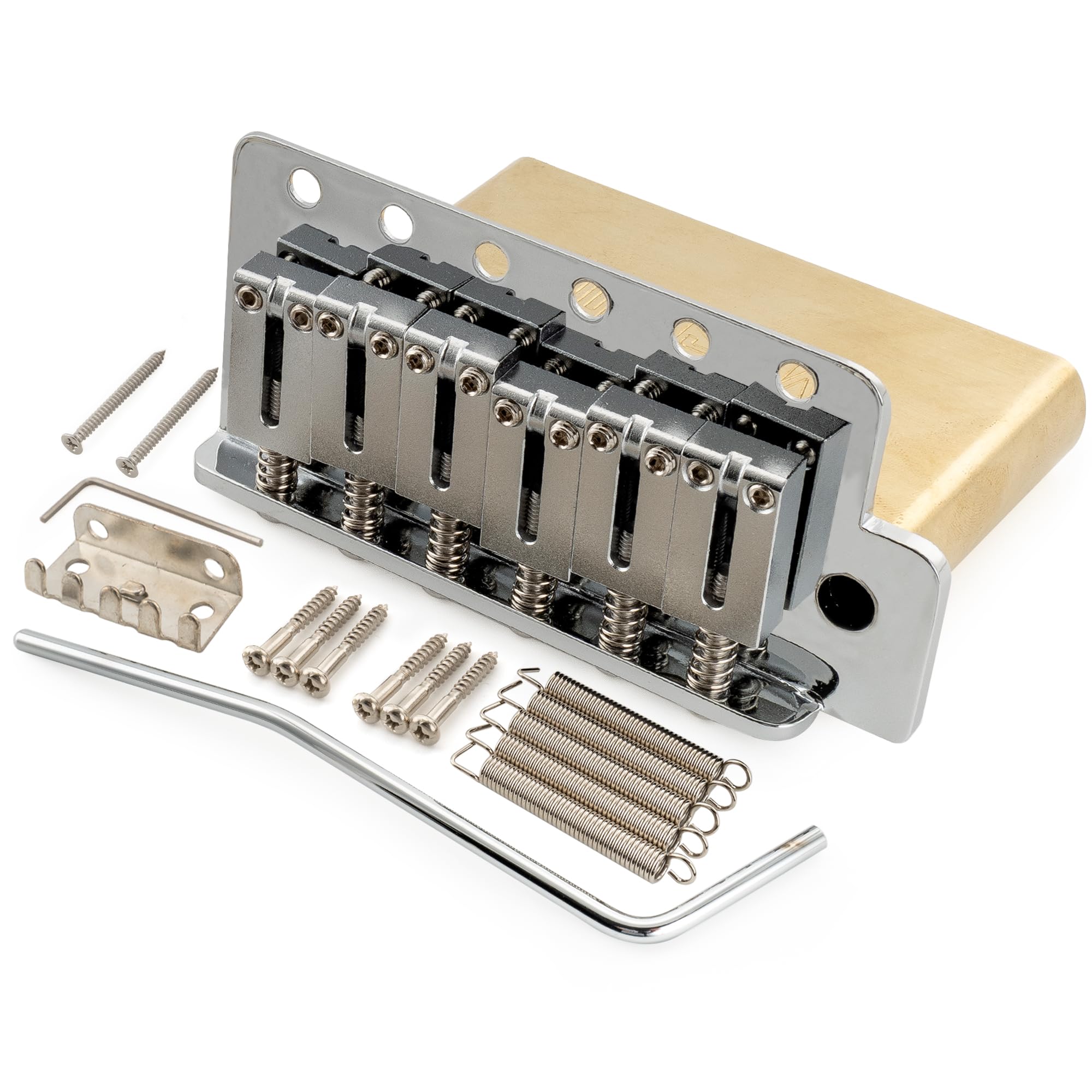 Musiclily Ultra Tremolo Unit Bridge with Modern Brass 42mm Brass and Insertable Tremolo Arm for American Vintage Strat Electric Chrome 10.5mm 6-Point
Musiclily Ultra Tremolo Unit Bridge with Modern Brass 42mm Brass and Insertable Tremolo Arm for American Vintage Strat Electric Chrome 10.5mm 6-Point
