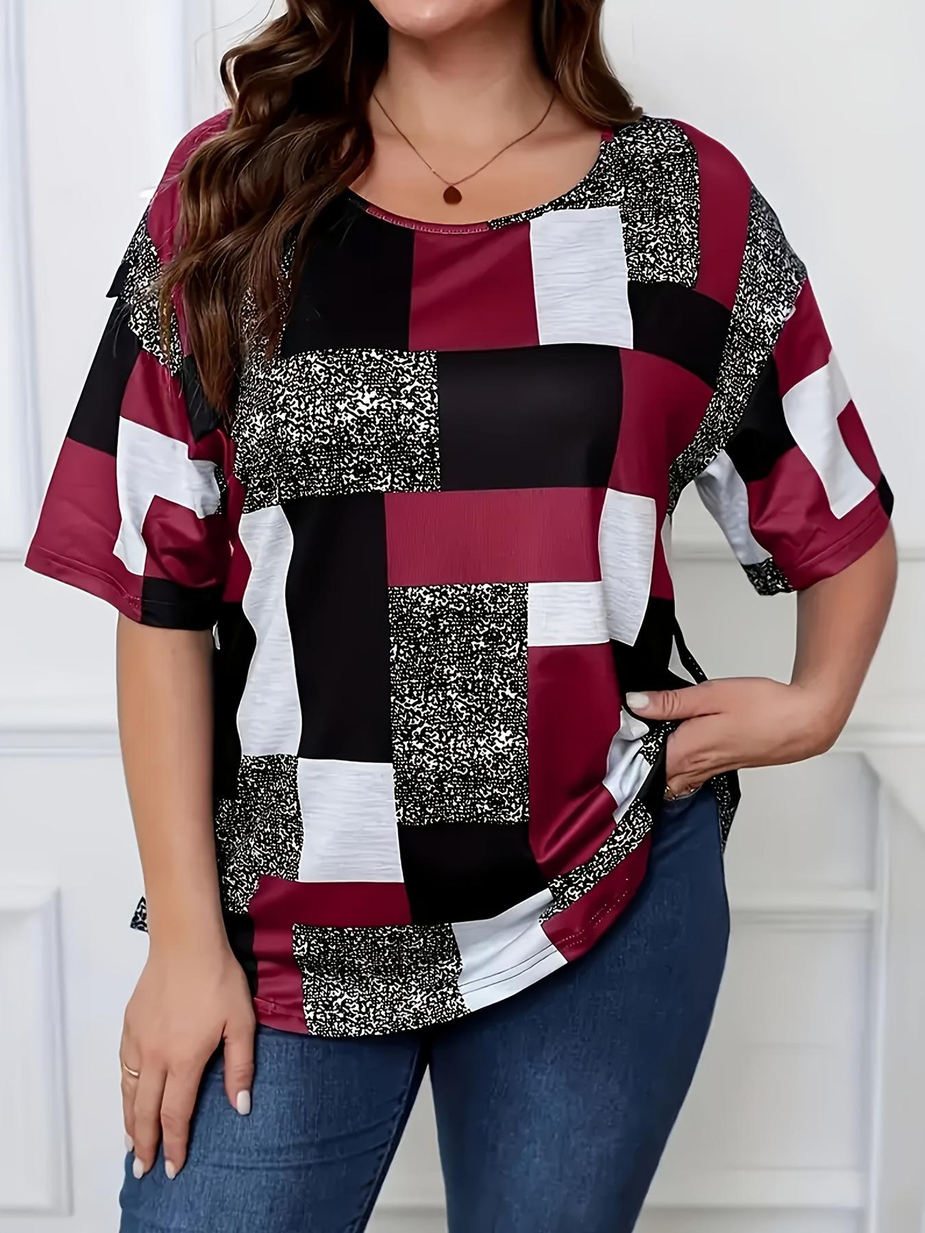 2026 Plus Size Women s Printed Round Neck Casual Top T-Shirt 3XL вина червоного кольору
2026 Plus Size Women s Printed Round Neck Casual Top T-Shirt 3XL вина червоного кольору