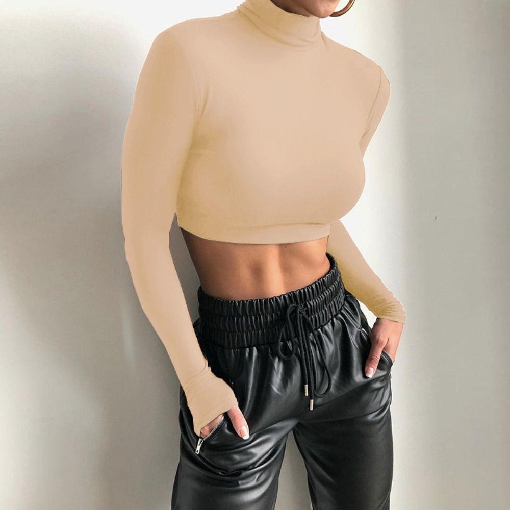 Y2k High Collar Crop Tops Pullover Bottoming Shirt Women Stylish Long Sleeve T-shirt Female S чорний
Y2k High Collar Crop Tops Pullover Bottoming Shirt Women Stylish Long Sleeve T-shirt Female S чорний