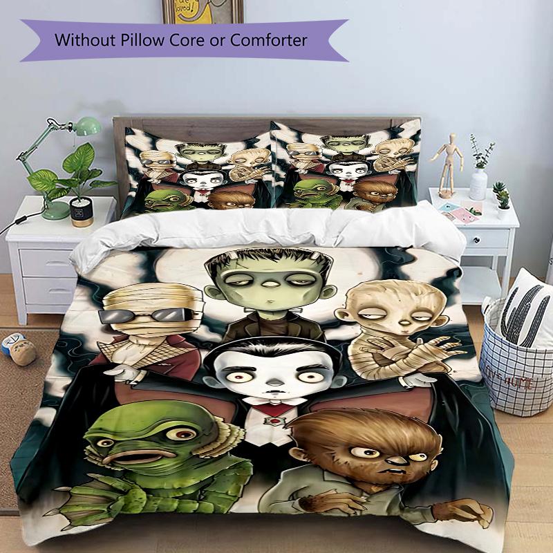 3pcs Halloween Monster Family Bedding Set - Includes One Quilt Cover and Two Pillowcases (No Core) - Anime Cartoon Design - Perfect for Bedroom and Gu 135x200cm
3pcs Halloween Monster Family Bedding Set - Includes One Quilt Cover and Two Pillowcases (No Core) - Anime Cartoon Design - Perfect for Bedroom and Gu 135x200cm