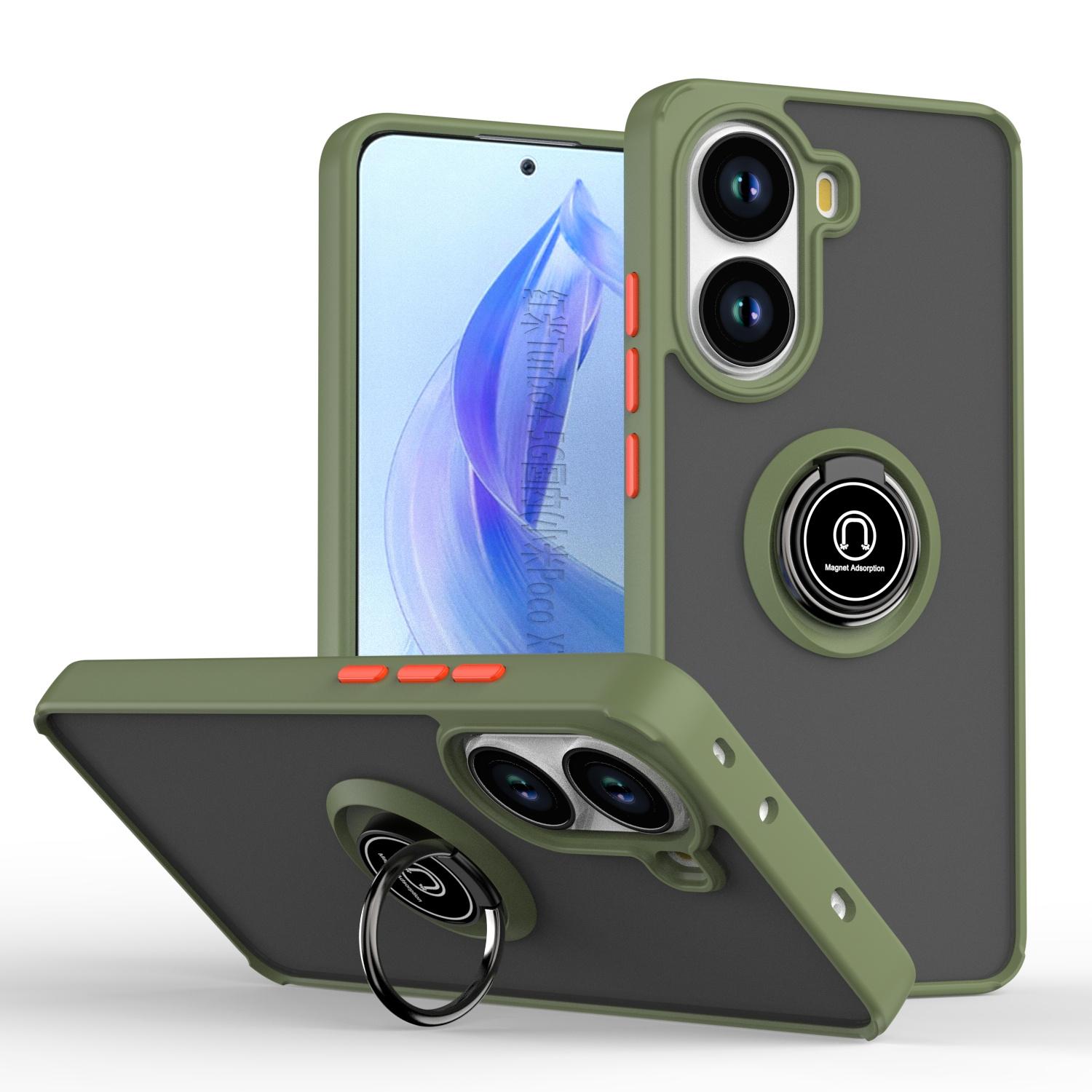 Чохол для Xiaomi Poco X7 Pro 5G PC+TPU Кільце-підставка Захист від падінь Задня кришка для телефону Army Green
Чохол для Xiaomi Poco X7 Pro 5G PC+TPU Кільце-підставка Захист від падінь Задня кришка для телефону Army Green