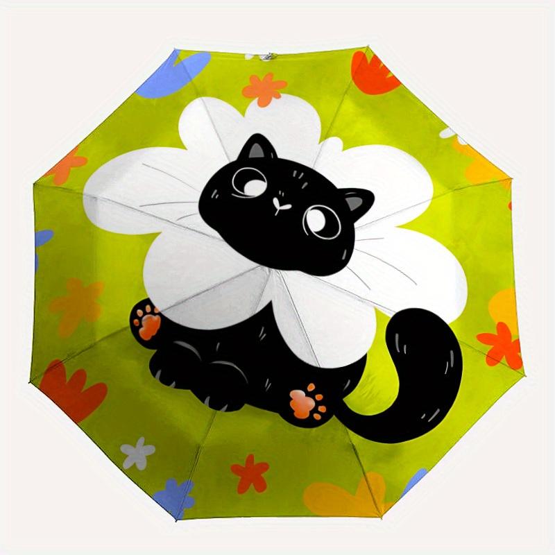 1pc Black Cat Pattern Automatic Open/close Folding Umbrella, Compact Portable Travel Umbrella, Perfect Birthday/Christmas, Cute Umbrella, Du
1pc Black Cat Pattern Automatic Open/close Folding Umbrella, Compact Portable Travel Umbrella, Perfect Birthday/Christmas, Cute Umbrella, Du