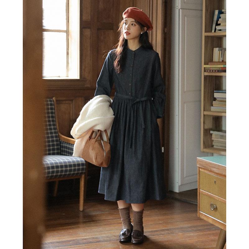 Johnature Японский литературный круглый вырез темно-синего цвета с завязкой и круглым вырезом, длинные рукава, платья, весеннее повседневное платье для женщин M
Johnature Японский литературный круглый вырез темно-синего цвета с завязкой и круглым вырезом, длинные рукава, платья, весеннее повседневное платье для женщин M