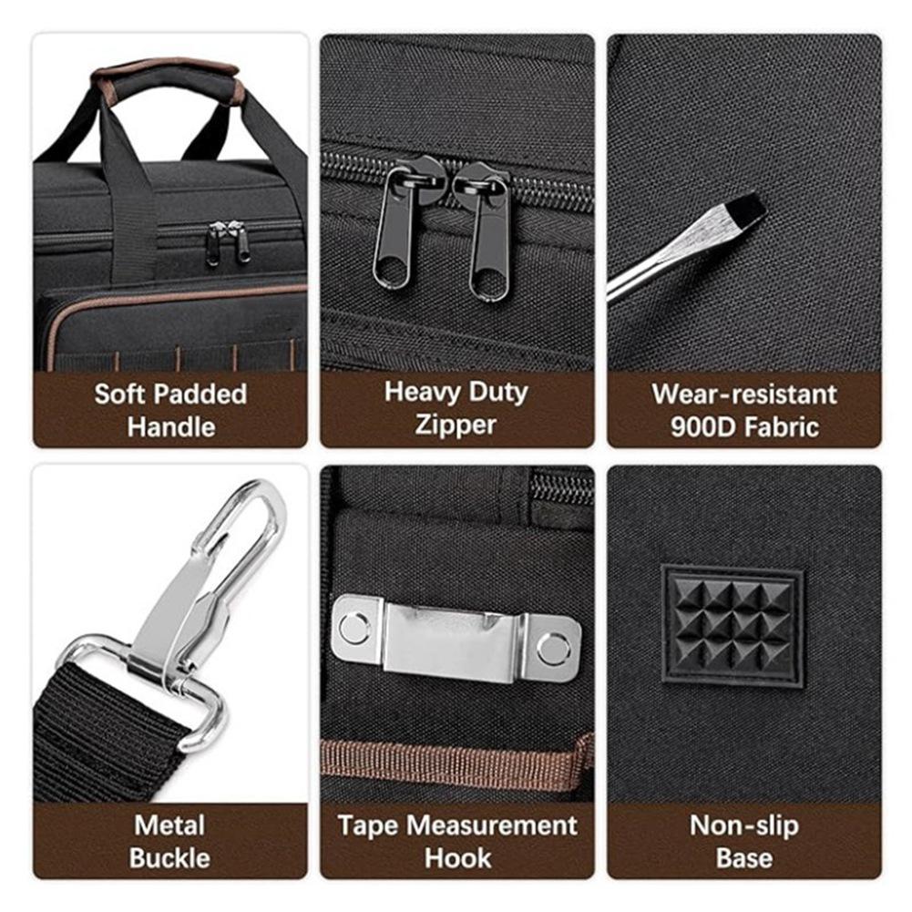 17 Large Capacity Tool Bag 20 Pockets Portable Tool Kit with Shoulder Strap Wide Mouth Tool Bag for Electrician China Mainland
17 Large Capacity Tool Bag 20 Pockets Portable Tool Kit with Shoulder Strap Wide Mouth Tool Bag for Electrician China Mainland