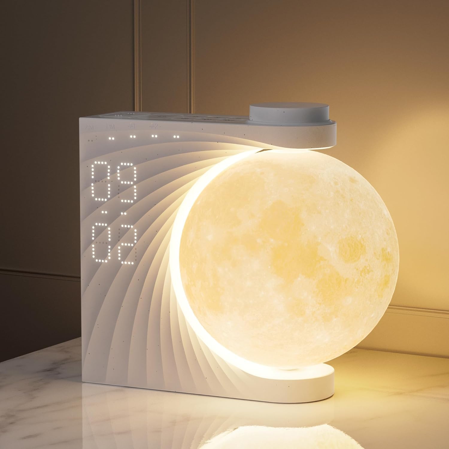Moonlight Alarm Clock, Stylish Ambient Lighting, Bedside Lamp, Alarm Light, Table Clock, 8 Colors, RGB Lights, Timer, 10 Natural Sounds, Level 3
Moonlight Alarm Clock, Stylish Ambient Lighting, Bedside Lamp, Alarm Light, Table Clock, 8 Colors, RGB Lights, Timer, 10 Natural Sounds, Level 3