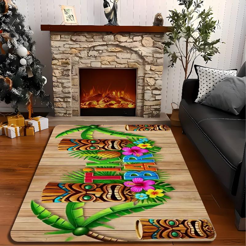 Tiki Bar Doormat - Tropical Polynesian Design with Carved Masks & Palm Leaves, Non-Slip Welcome Mat for Home/Bar Decor 50x80cm
Tiki Bar Doormat - Tropical Polynesian Design with Carved Masks & Palm Leaves, Non-Slip Welcome Mat for Home/Bar Decor 50x80cm