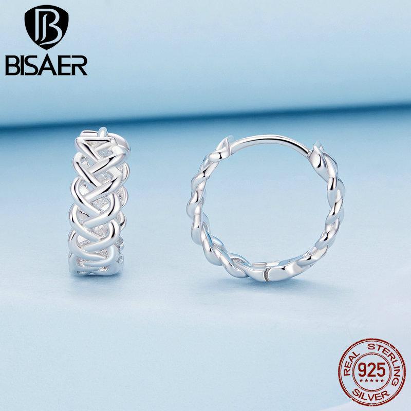 BISAER стерлингового серебра 925 пробы с выдолбленным узором пряжки для ушей InterWeave витые серьги-кольца для женщин ювелирные изделия 925 silver
BISAER стерлингового серебра 925 пробы с выдолбленным узором пряжки для ушей InterWeave витые серьги-кольца для женщин ювелирные изделия 925 silver