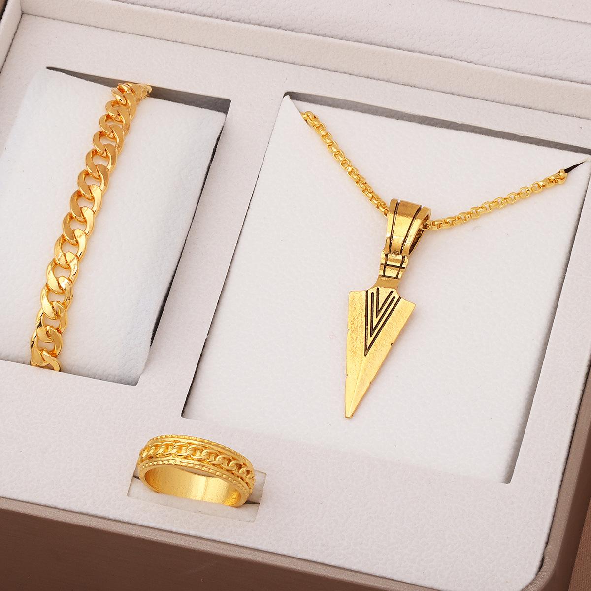 Metal Arrow Pendant Necklace Bracelet Ring for Men Zircon Set Male Punk Hip Hop Outdoor Travel Parties Daily Wear Accessories
Metal Arrow Pendant Necklace Bracelet Ring for Men Zircon Set Male Punk Hip Hop Outdoor Travel Parties Daily Wear Accessories