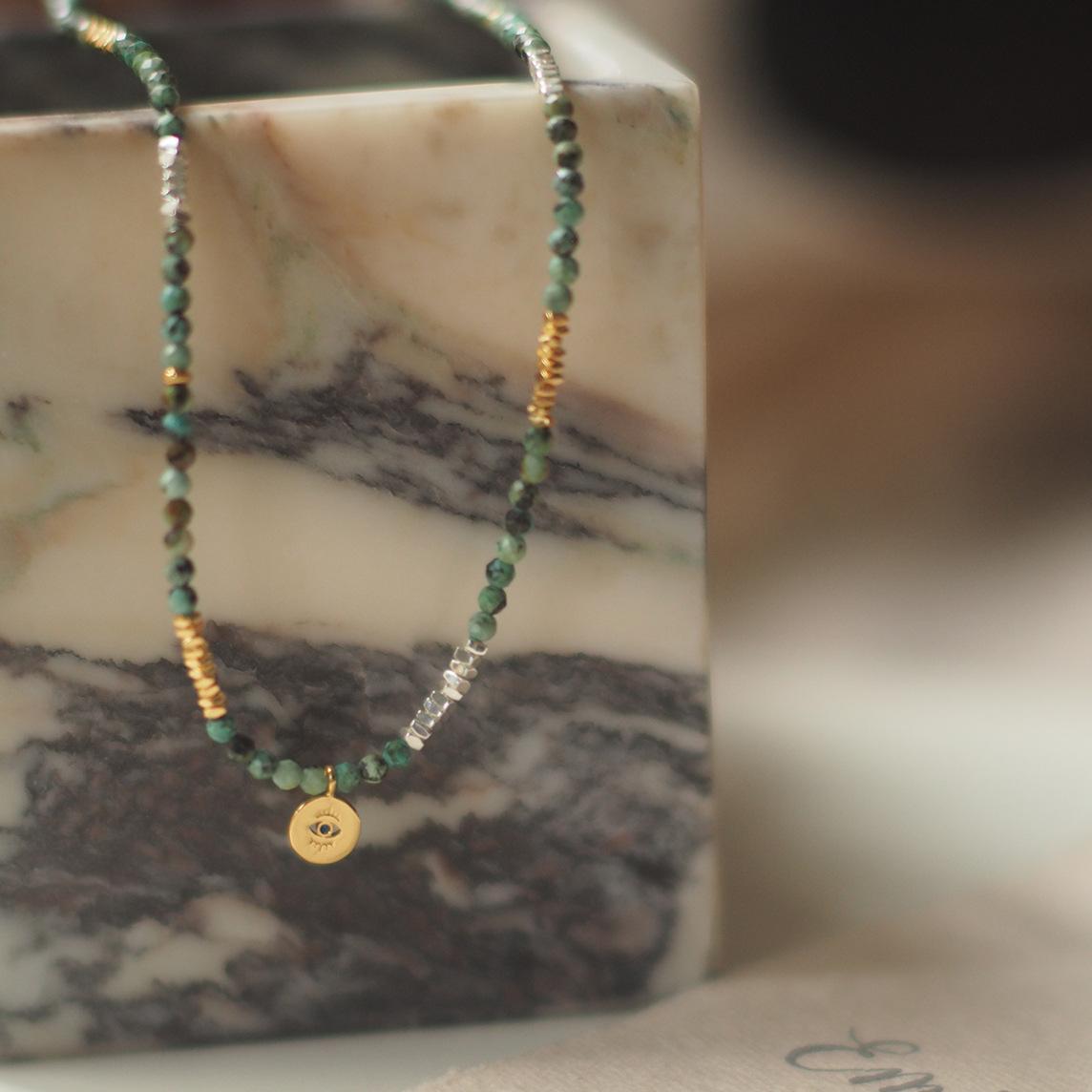 Глаз Дьявола Ниша Европейский и Американский Стиль Бусины Ретро Греческий Средневековый Личность Сломанный Серебряный Колье 
Глаз Дьявола Ниша Европейский и Американский Стиль Бусины Ретро Греческий Средневековый Личность Сломанный Серебряный Колье