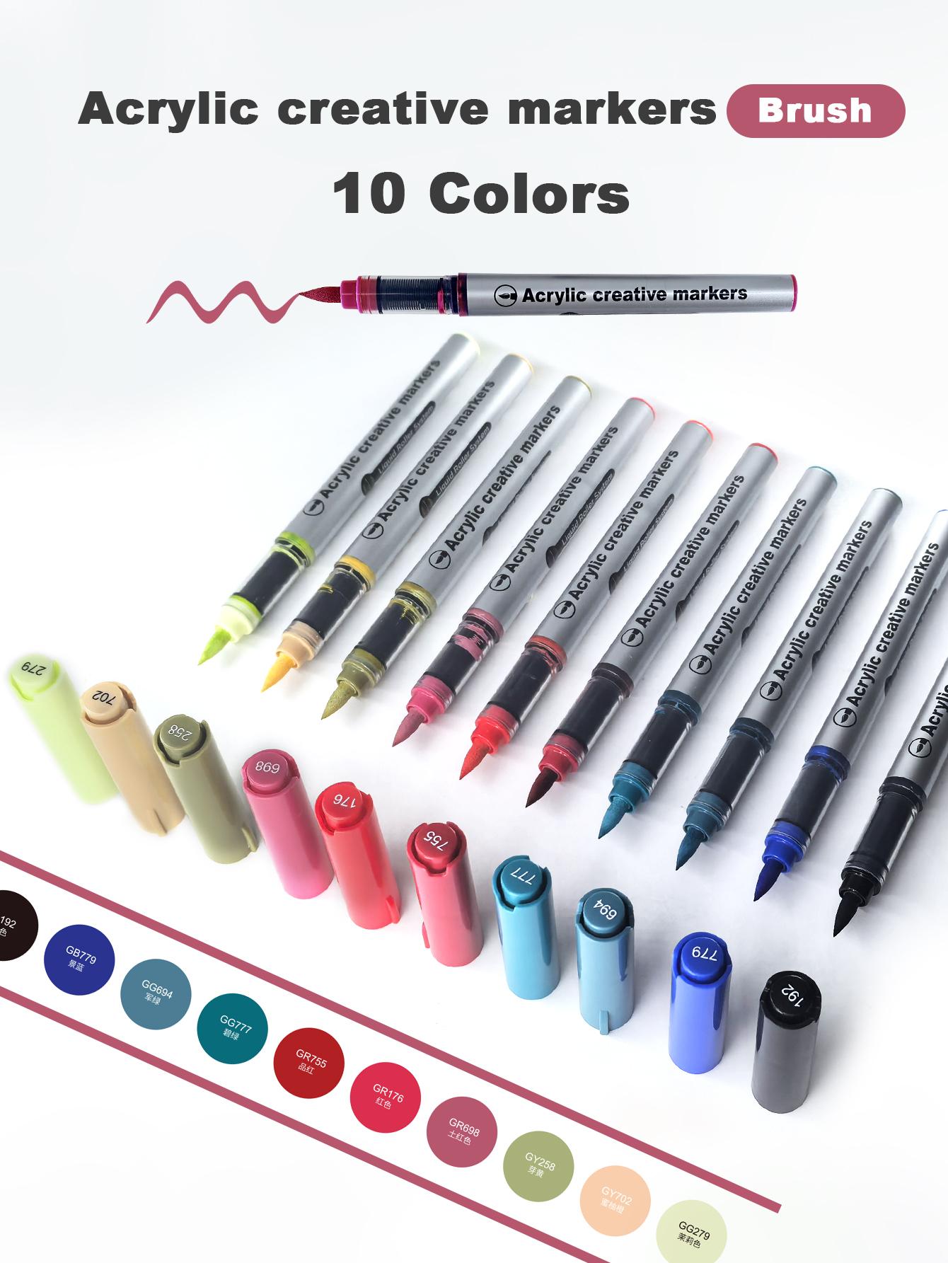 Borrence Automatic Ink Control Acrylic Paint Markers 10 Colors Series Student Children Graffiti Painting Acrylic Pens Brush Tip
Borrence Automatic Ink Control Acrylic Paint Markers 10 Colors Series Student Children Graffiti Painting Acrylic Pens Brush Tip