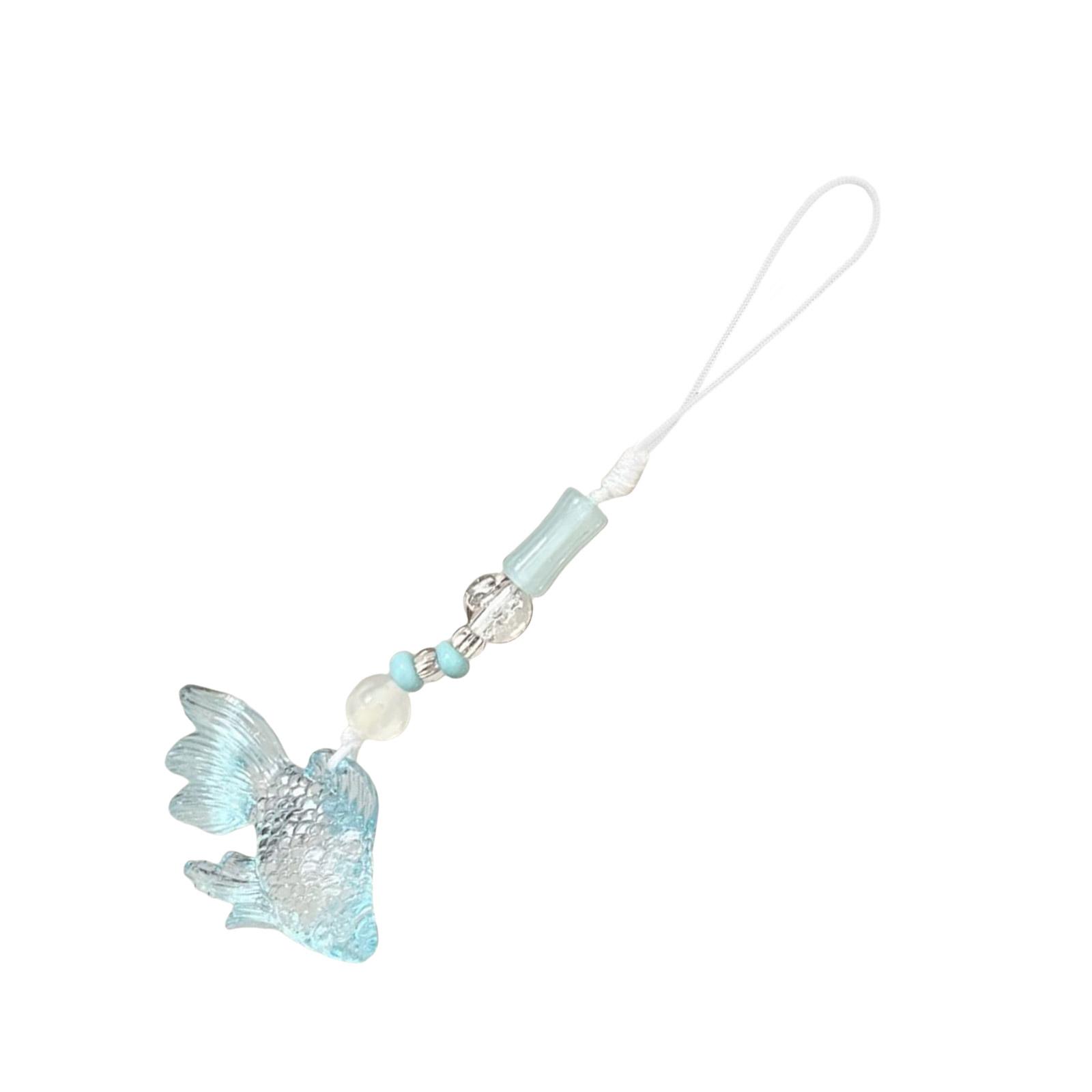 Ручной работы Золотая рыбка Ремешок для телефона Прочный шарм из смолы Модный аксессуар Портативный для сумок и кошельков Девичьи стили