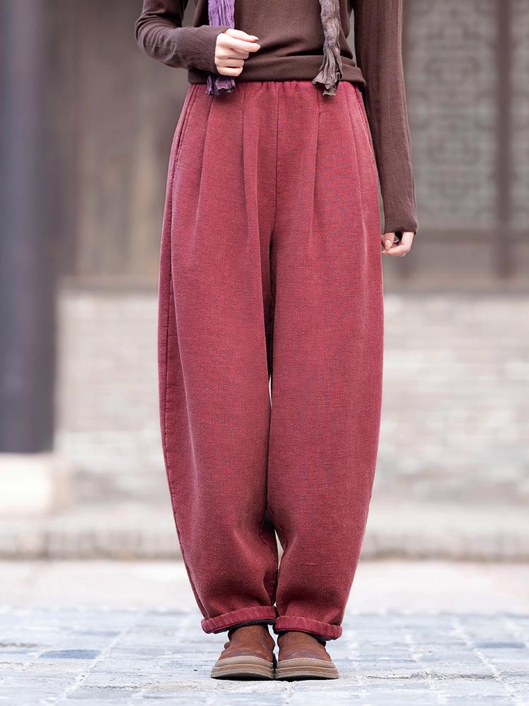 Hemp Vintage Velvet Thickened Casual Pants - Winter Artistic Loose Linen Lantern Cotton Trousers One Size медный красный
Hemp Vintage Velvet Thickened Casual Pants - Winter Artistic Loose Linen Lantern Cotton Trousers One Size медный красный