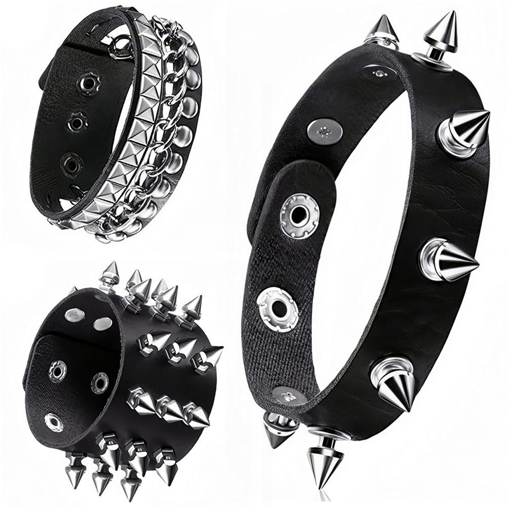 Punk Hip-Hop Fashion Bracelet, Accessories For Gothic Clothing For Men And Women, Rock Pu Leather Bracelet
Punk Hip-Hop Fashion Bracelet, Accessories For Gothic Clothing For Men And Women, Rock Pu Leather Bracelet