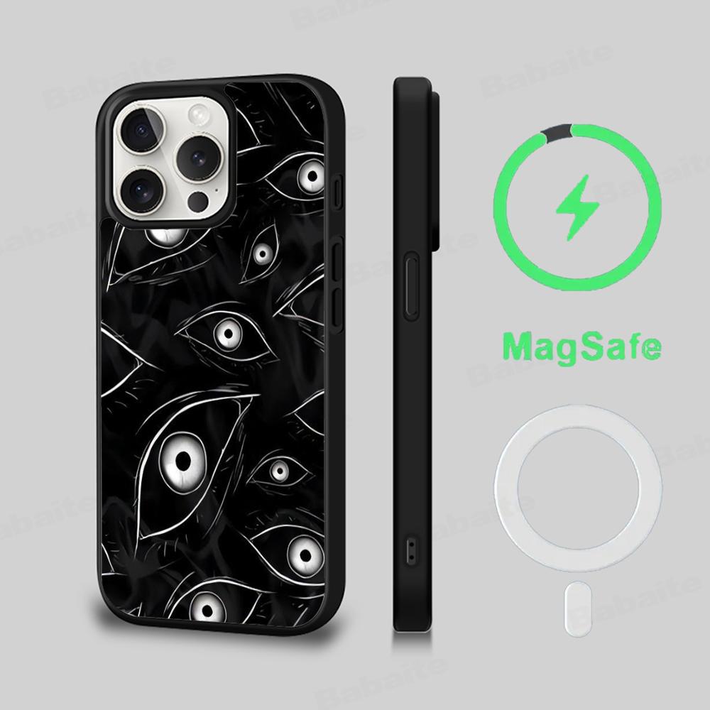 Black Scary Ghost Eye Monstrous Line Art Phone Case Magesafe Magnetic Wireless Charge Case For iPhone 16 14 Pro Max Plus Mini iPhone 12Pro Max
Black Scary Ghost Eye Monstrous Line Art Phone Case Magesafe Magnetic Wireless Charge Case For iPhone 16 14 Pro Max Plus Mini iPhone 12Pro Max