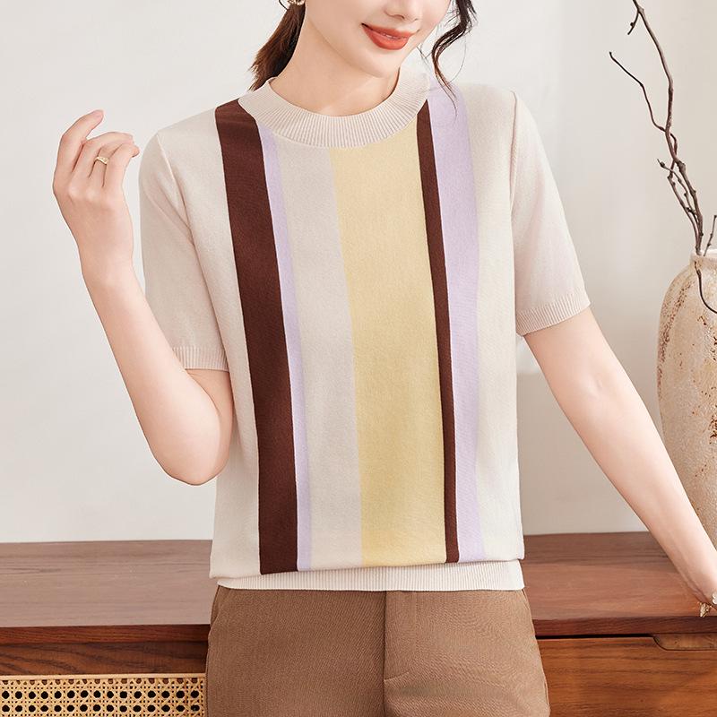 Stylish Color Block Knit Top for Mothers – Short Sleeve, Youthful Summer Tee for Middle-Aged Women XL (100-110 lbs) абрикосовий
Stylish Color Block Knit Top for Mothers – Short Sleeve, Youthful Summer Tee for Middle-Aged Women XL (100-110 lbs) абрикосовий