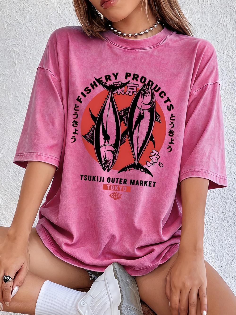 Tokyo Fishery Products Cotton Washed TShirt Women Summer Oversize Tops Street Distressed ONeck T Shirt Casual Womens Clothes S
Tokyo Fishery Products Cotton Washed TShirt Women Summer Oversize Tops Street Distressed ONeck T Shirt Casual Womens Clothes S
