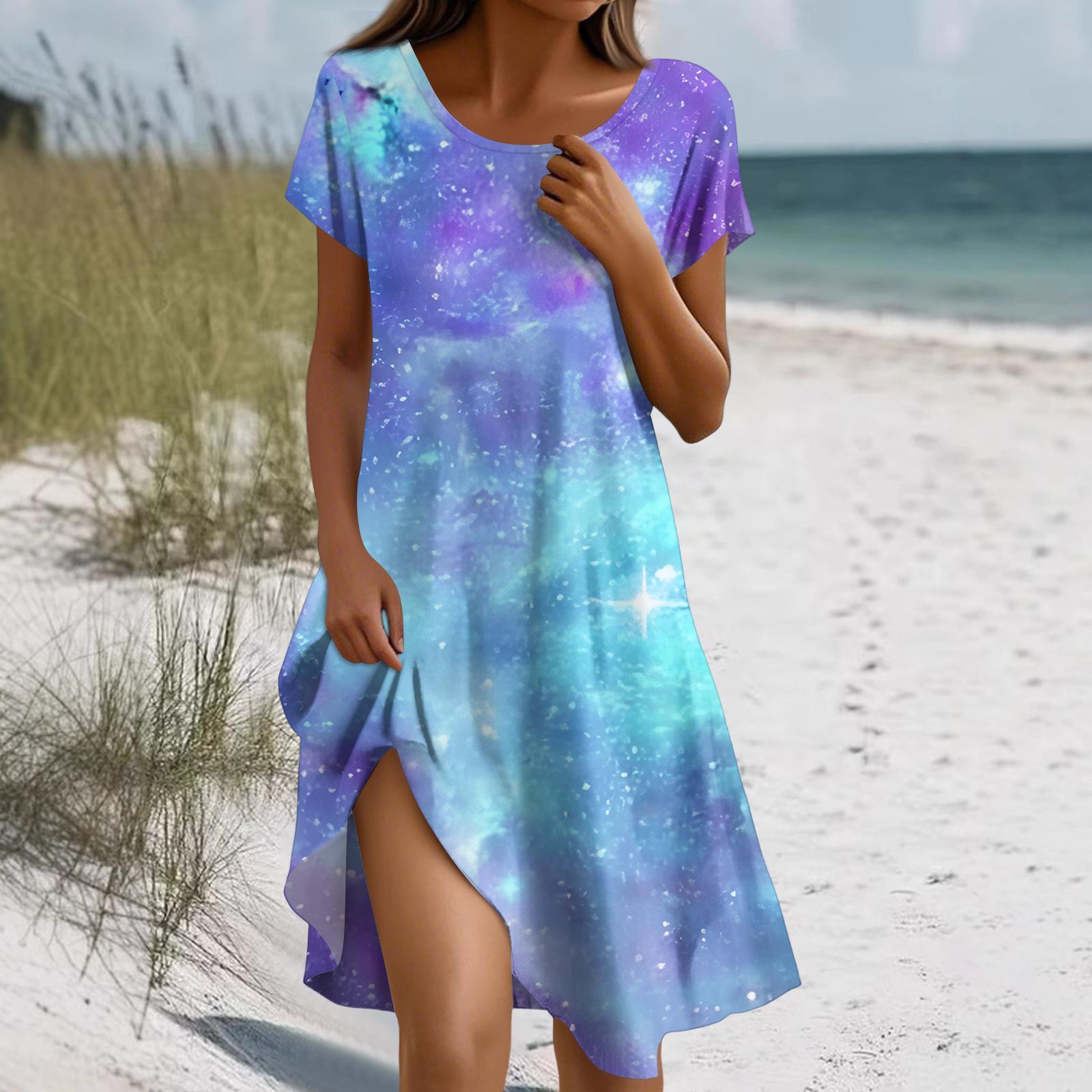 Women s Fashion Short-Sleeve Bohemian- -Print Dress With Pockets XL небо синє кольору
Women s Fashion Short-Sleeve Bohemian- -Print Dress With Pockets XL небо синє кольору