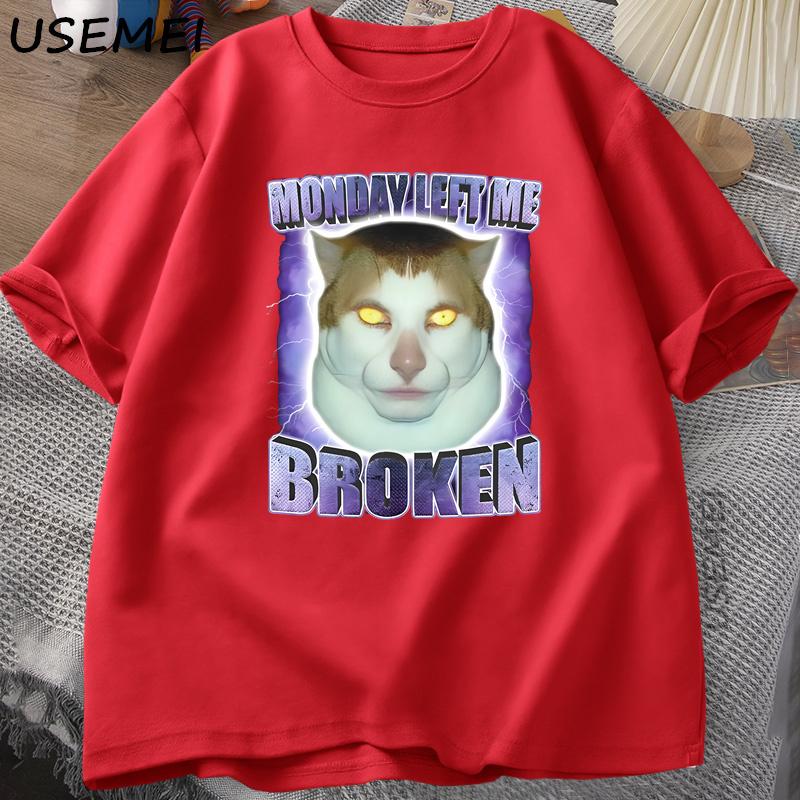 Monday Left Me Broken Funny Cat Tshirt for Unisex Women Printed Short Sleeve Cotton Round Neck Graphic T Shirts Streetwear Tshirt S
Monday Left Me Broken Funny Cat Tshirt for Unisex Women Printed Short Sleeve Cotton Round Neck Graphic T Shirts Streetwear Tshirt S