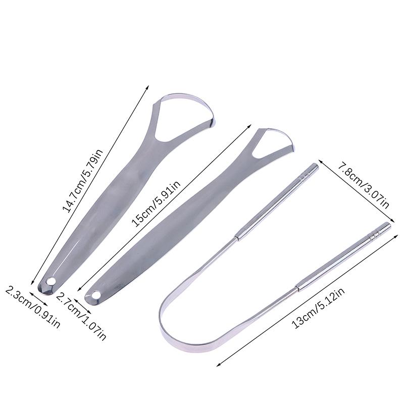 3 Pcs Stainless Steel Tongue Scraper Silver Metal Cleaner Eco-friendly Oral Care Fresh Tool Reusable Breath Brush
3 Pcs Stainless Steel Tongue Scraper Silver Metal Cleaner Eco-friendly Oral Care Fresh Tool Reusable Breath Brush